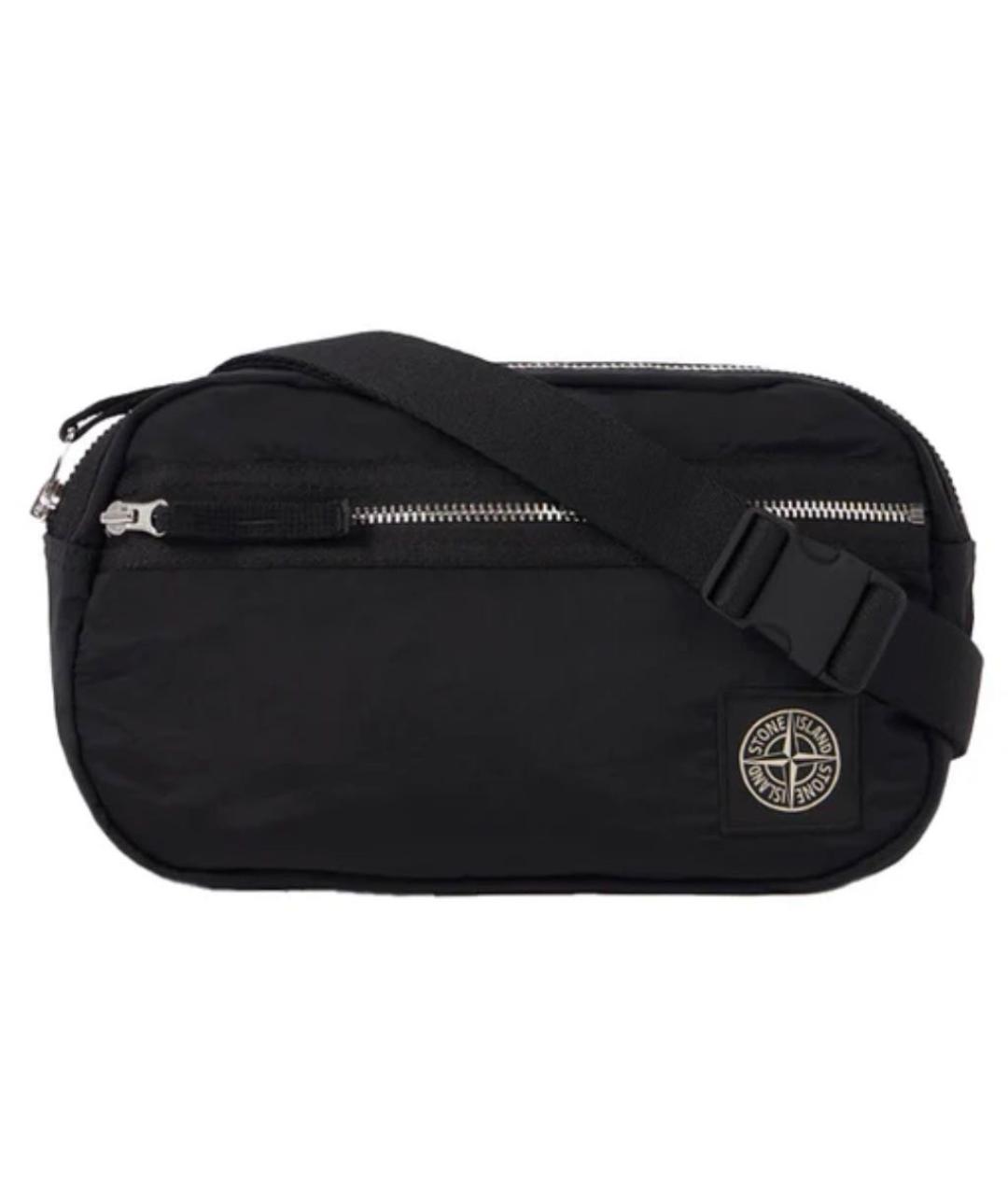 STONE ISLAND Черная тканевая поясная сумка, фото 1