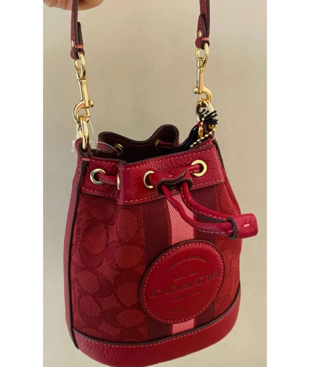 COACH Красная сумка тоут, фото 4