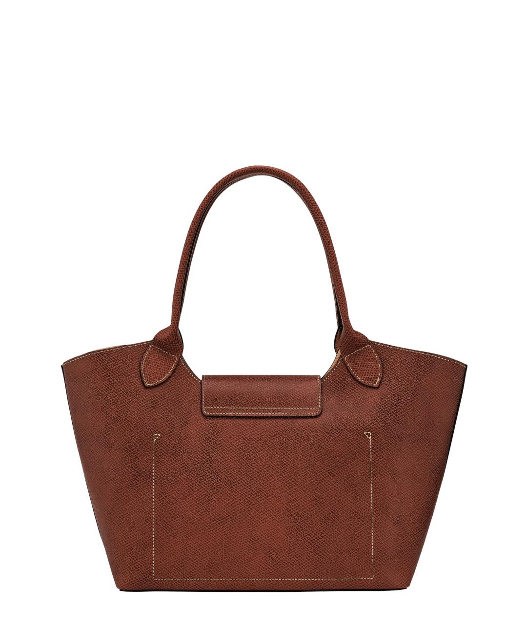 LONGCHAMP Коричневая кожаная сумка тоут, фото 2
