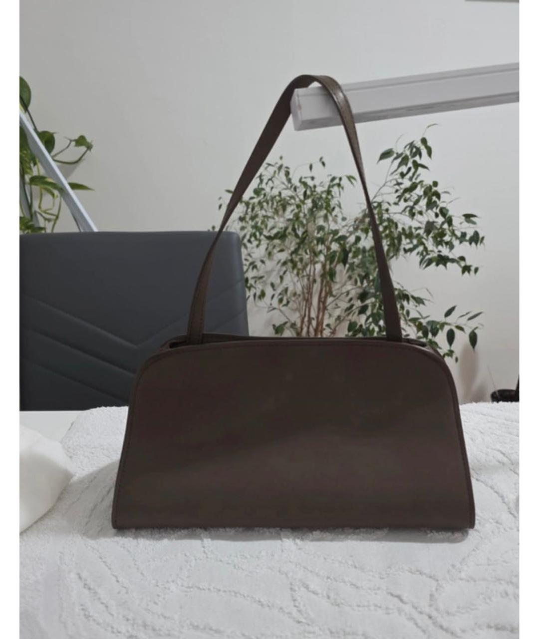 THE ROW Хаки кожаная сумка с короткими ручками, фото 7