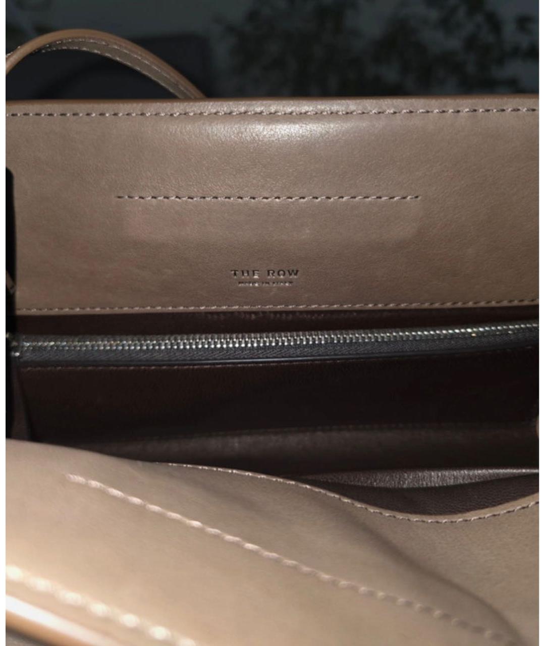 THE ROW Хаки кожаная сумка с короткими ручками, фото 6