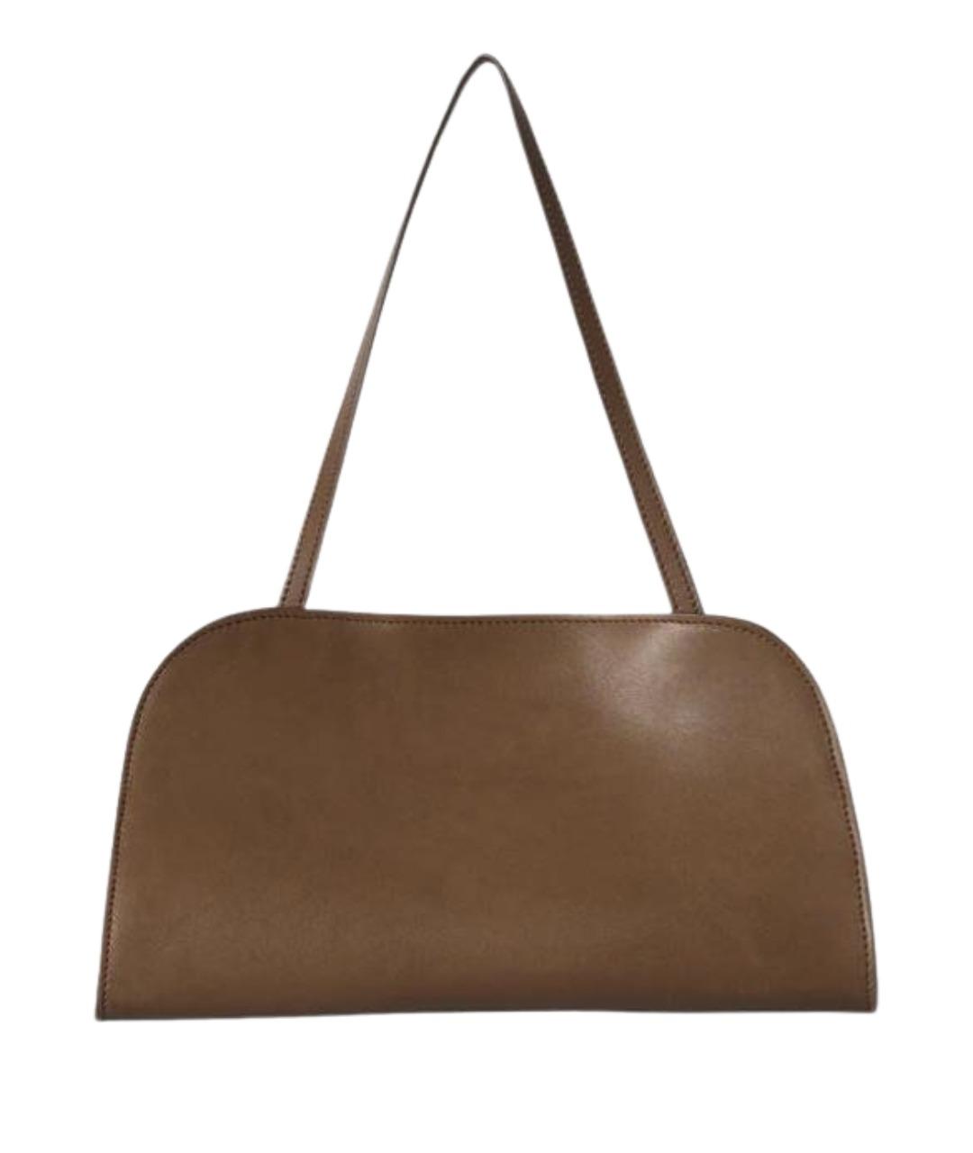 THE ROW Хаки кожаная сумка с короткими ручками, фото 1