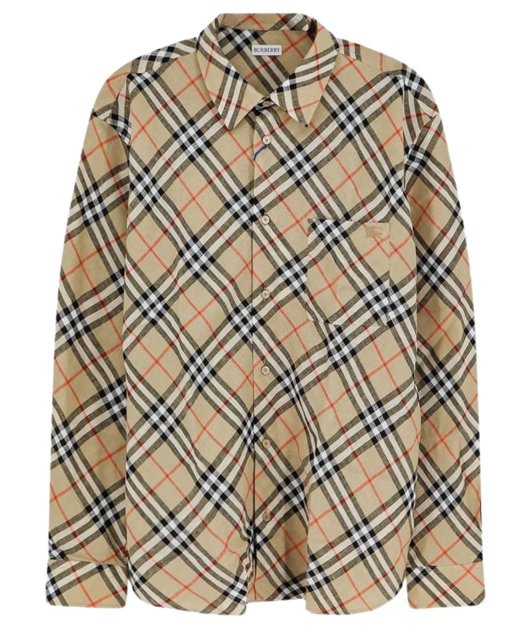 BURBERRY Бежевая льняная кэжуал рубашка, фото 1