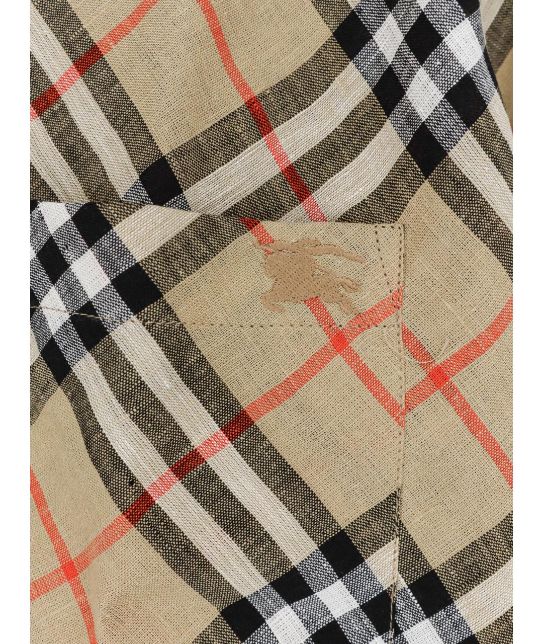 BURBERRY Бежевая льняная кэжуал рубашка, фото 3