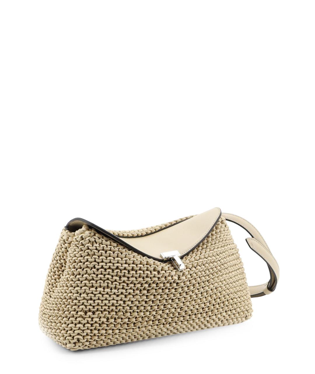 TOTEME Бежевая пелетеная сумка через плечо, фото 3