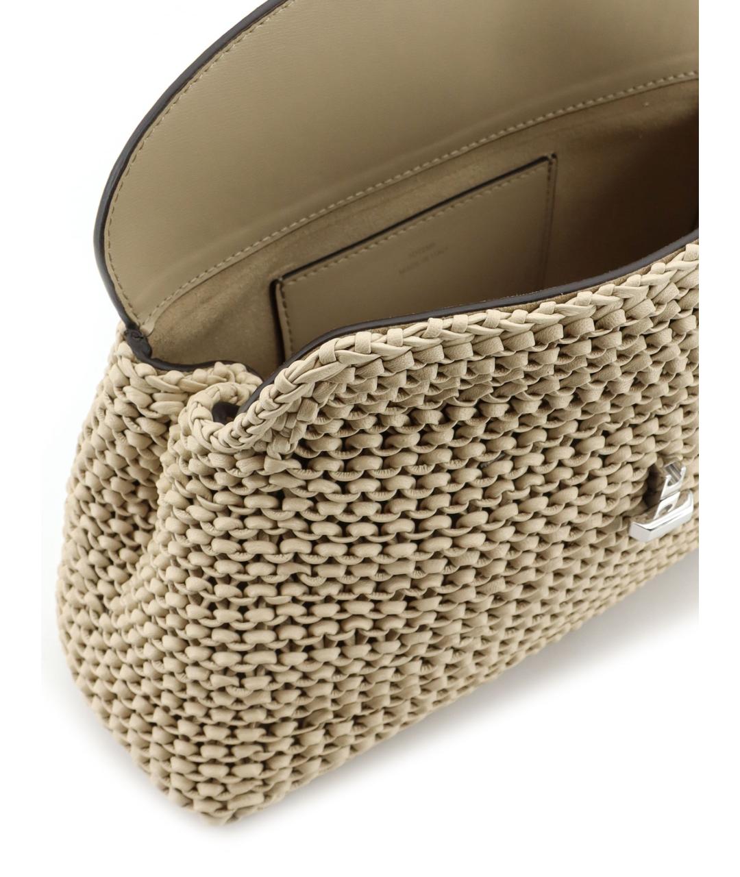 TOTEME Бежевая пелетеная сумка через плечо, фото 4