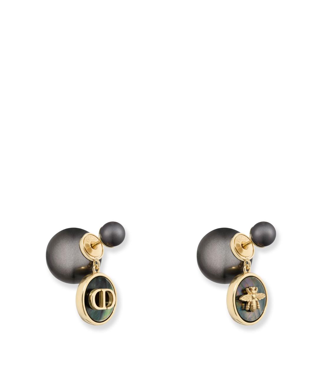CHRISTIAN DIOR Золотые металлические серьги, фото 3
