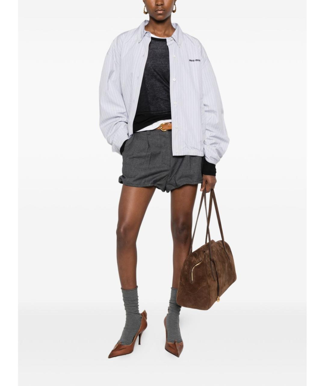 MIU MIU Серая хлопковая куртка, фото 2