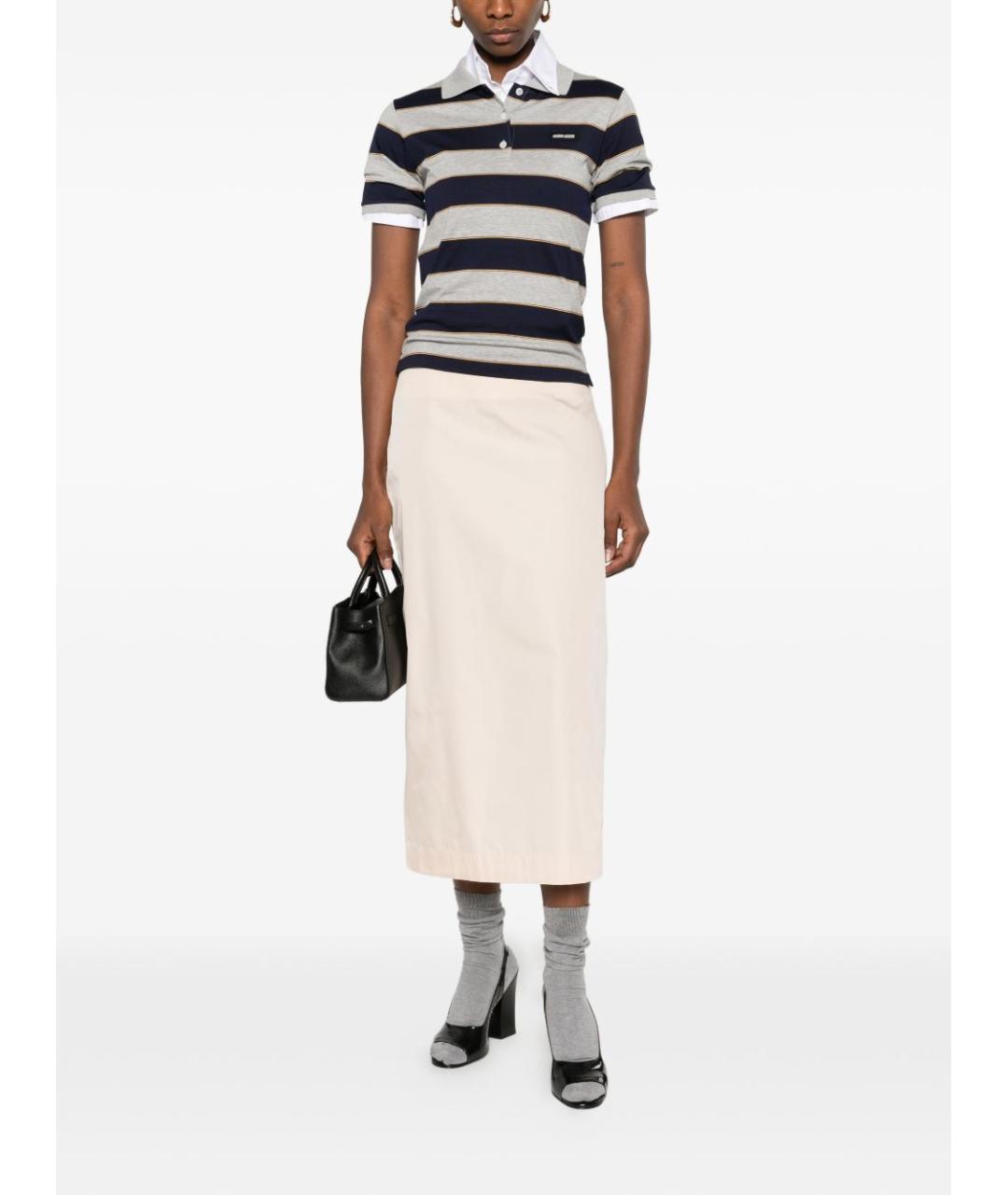 MIU MIU Синяя хлопковая футболка, фото 3