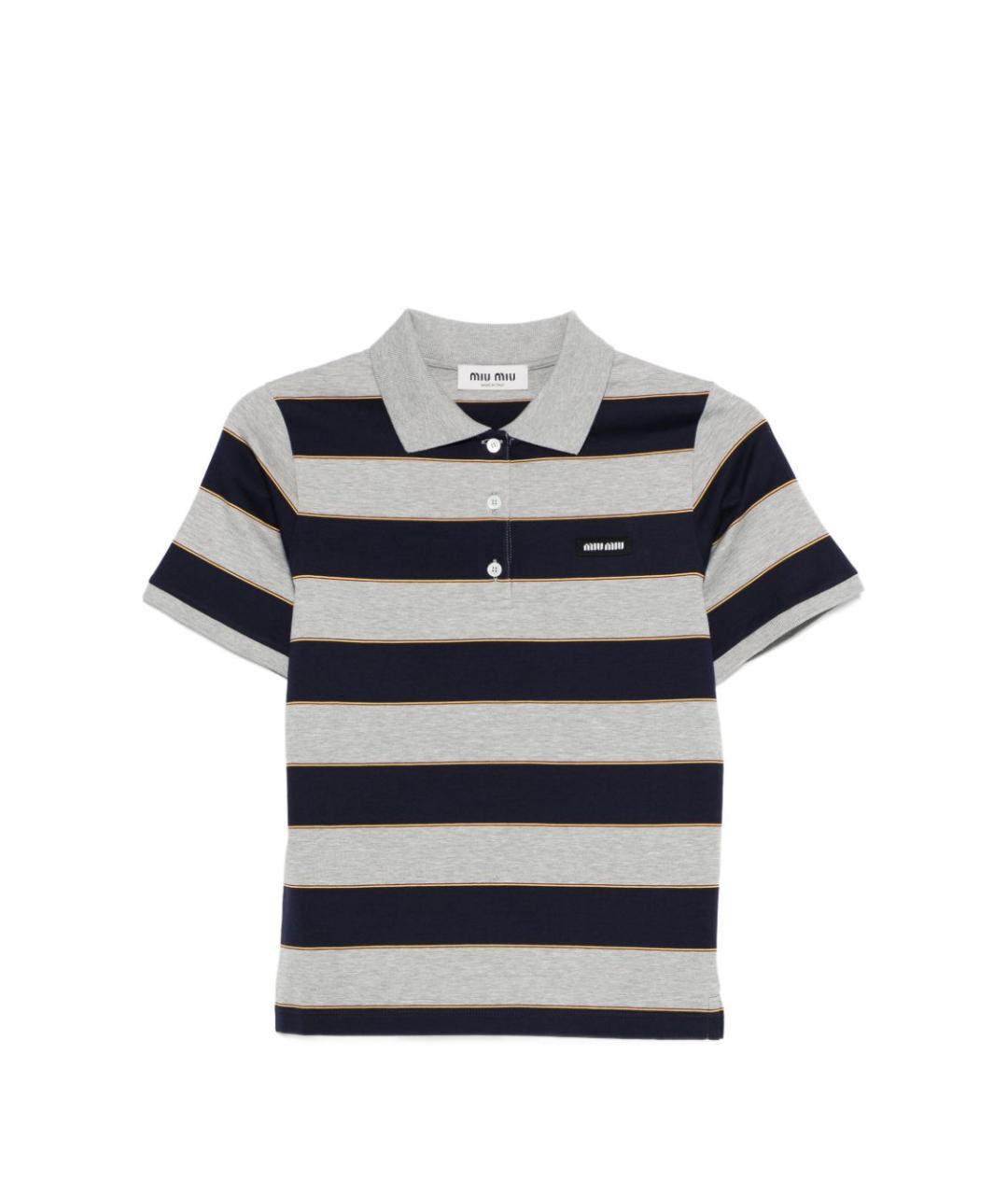 MIU MIU Синяя хлопковая футболка, фото 1