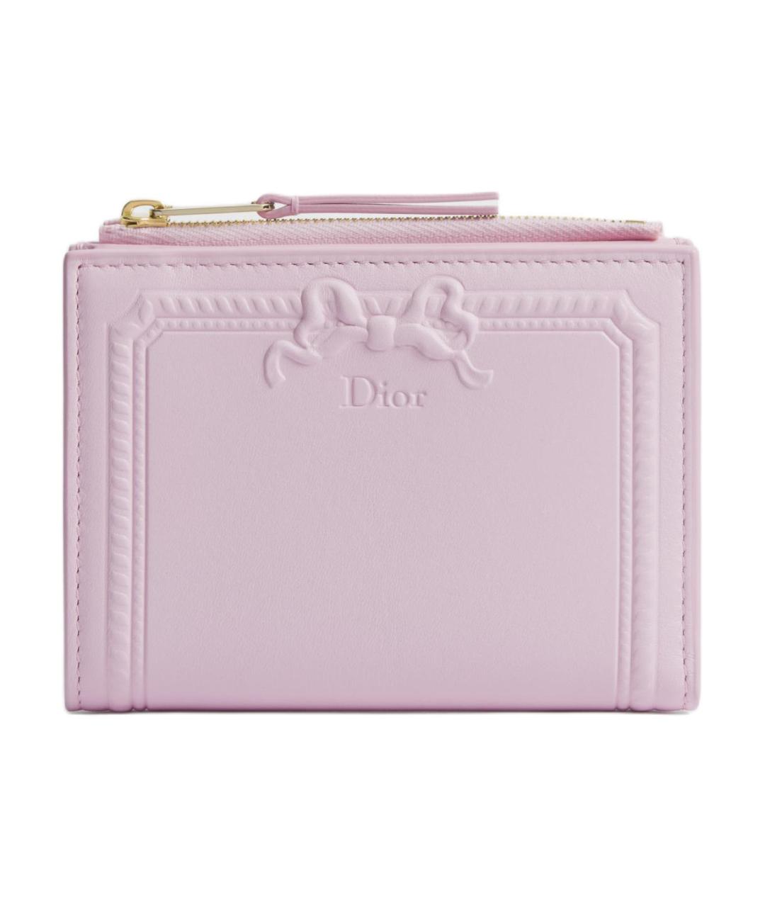 CHRISTIAN DIOR Розовый кожаный кошелек, фото 1