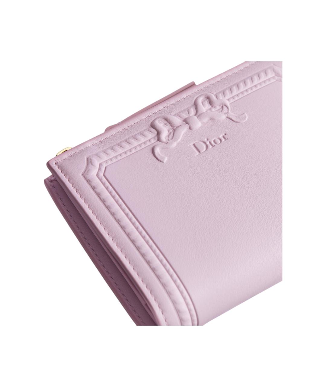 CHRISTIAN DIOR Розовый кожаный кошелек, фото 4