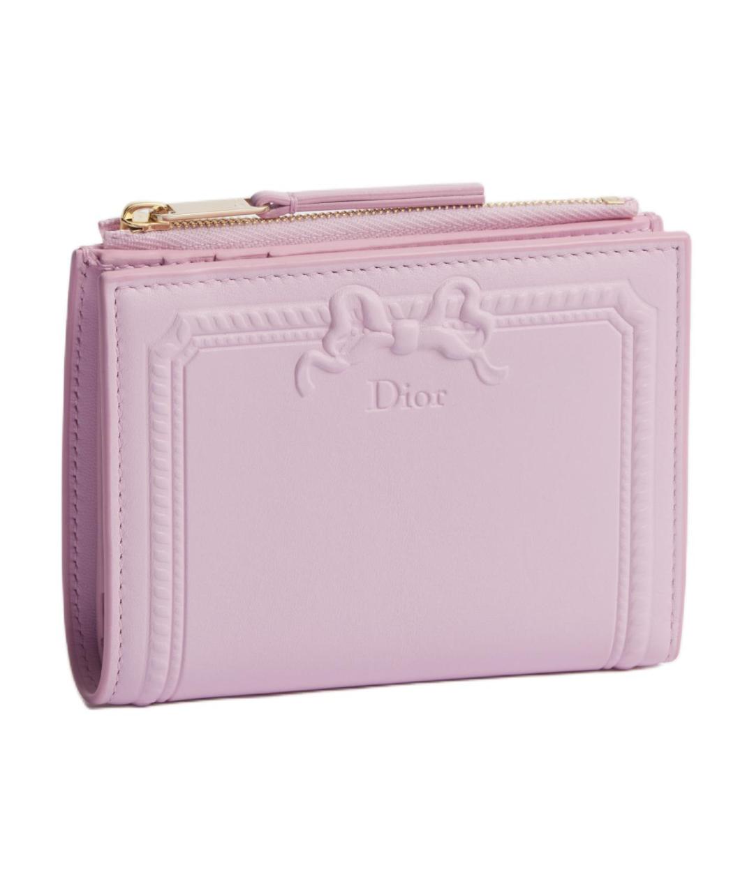 CHRISTIAN DIOR Розовый кожаный кошелек, фото 2