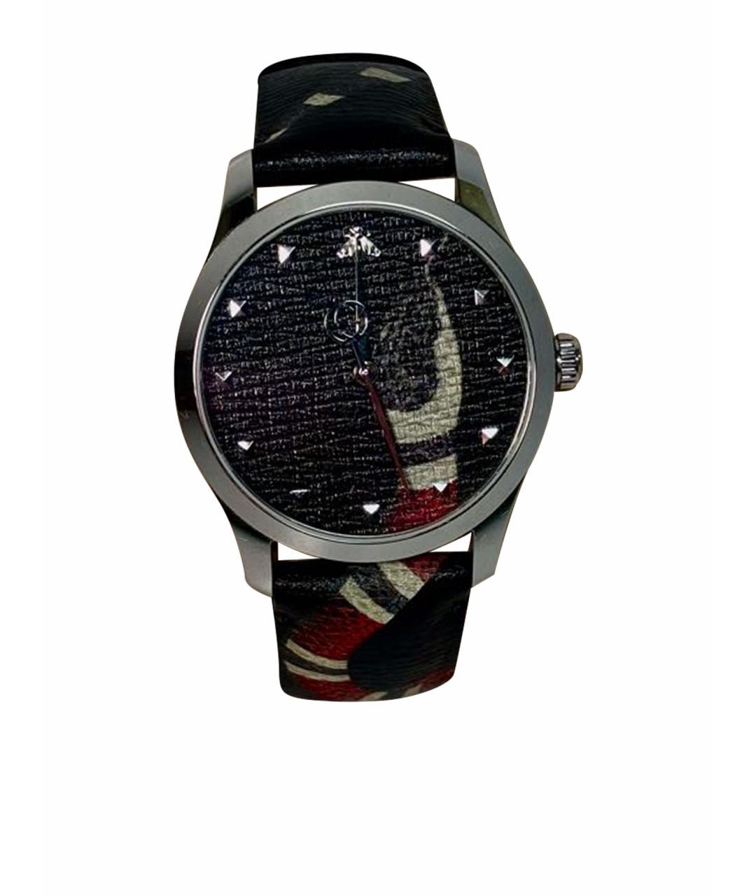 GUCCI Черные стальные часы, фото 1