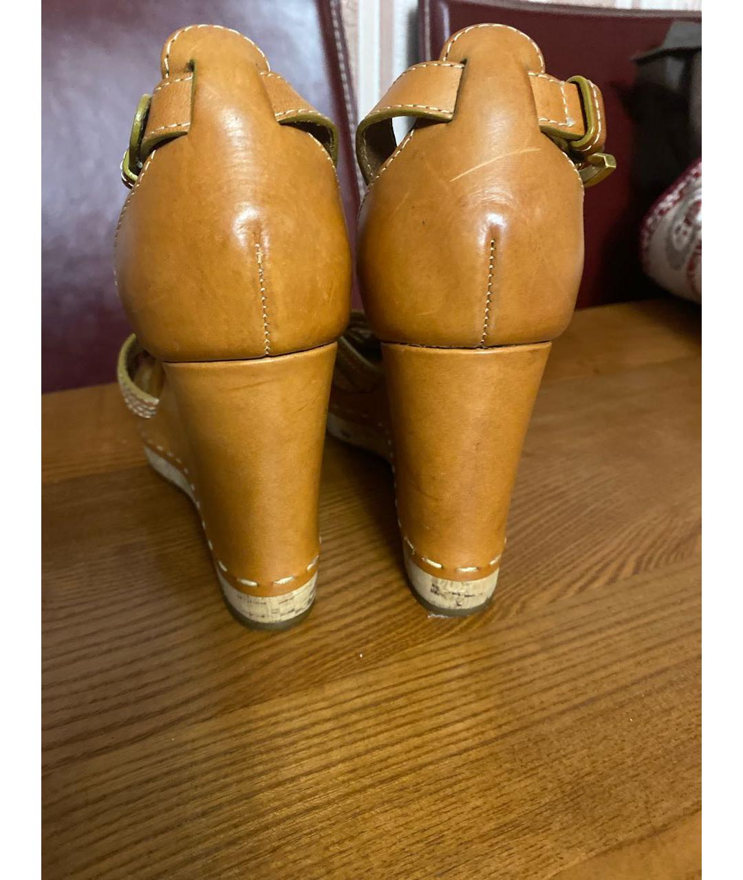 CHLOE Бежевые кожаные босоножки, фото 4