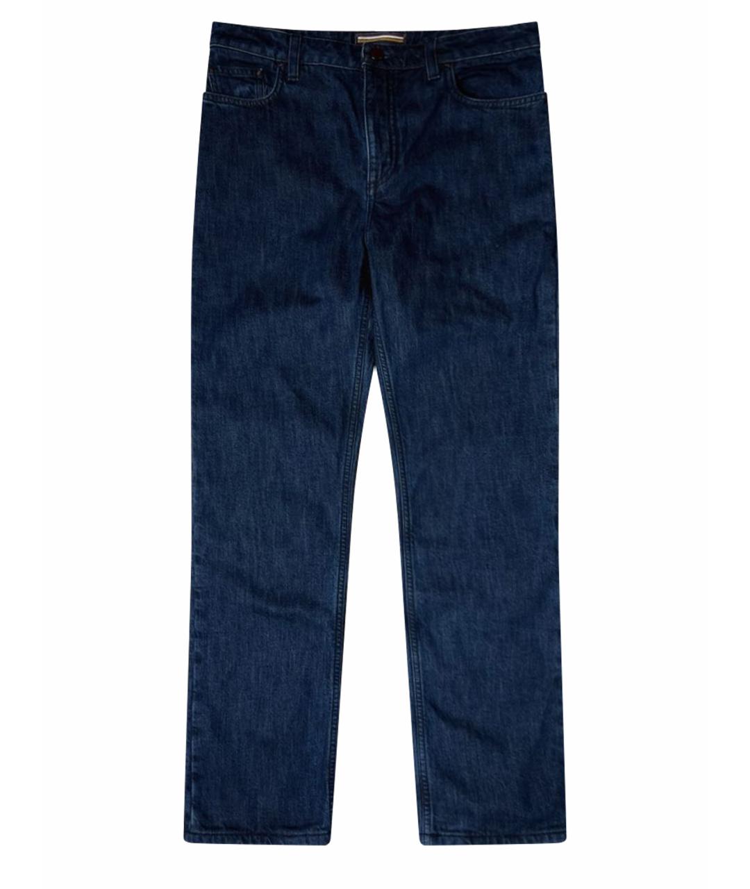 LORO PIANA Синие хлопко-кашемировые прямые джинсы, фото 1