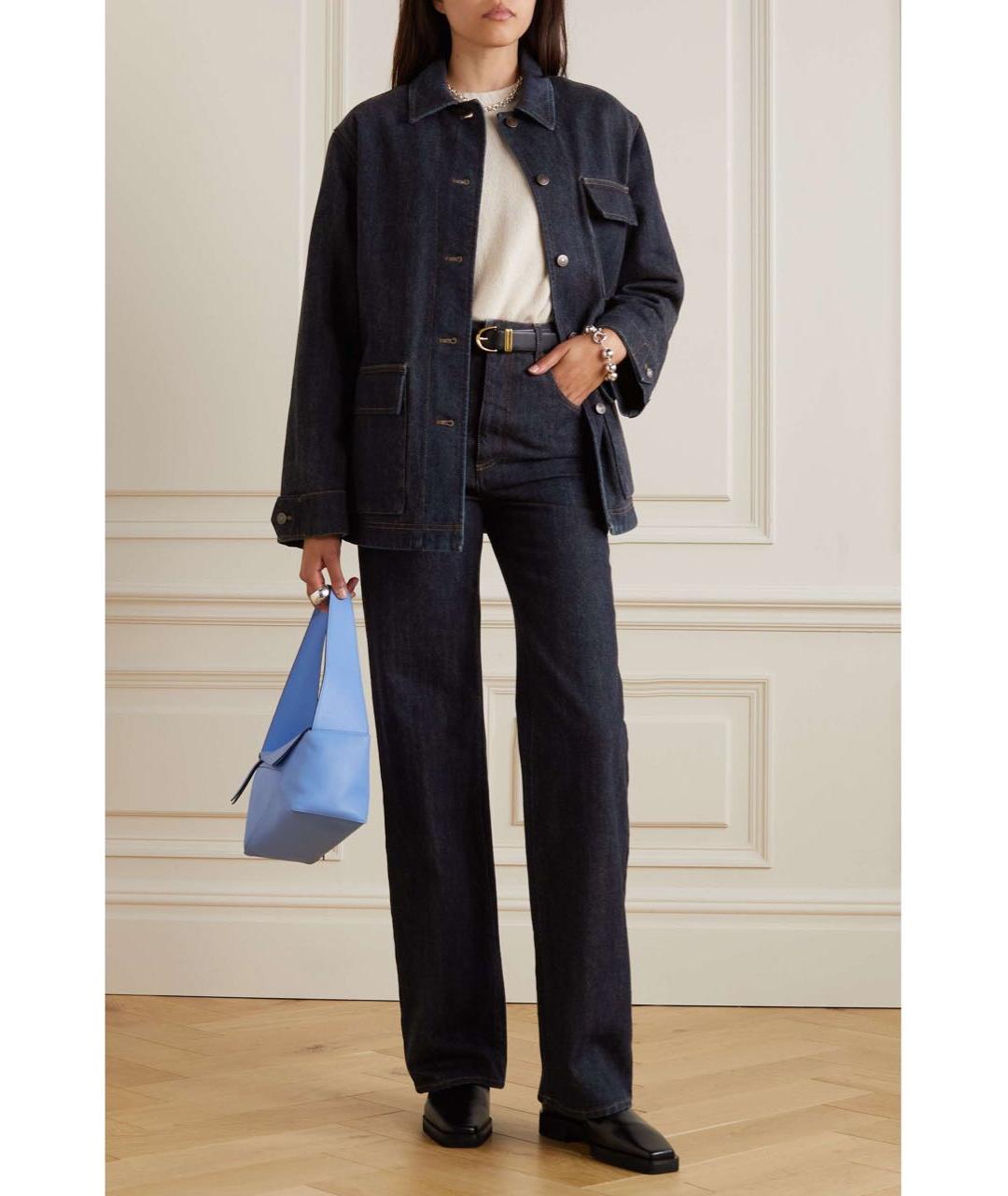 LORO PIANA Синие хлопко-кашемировые прямые джинсы, фото 2