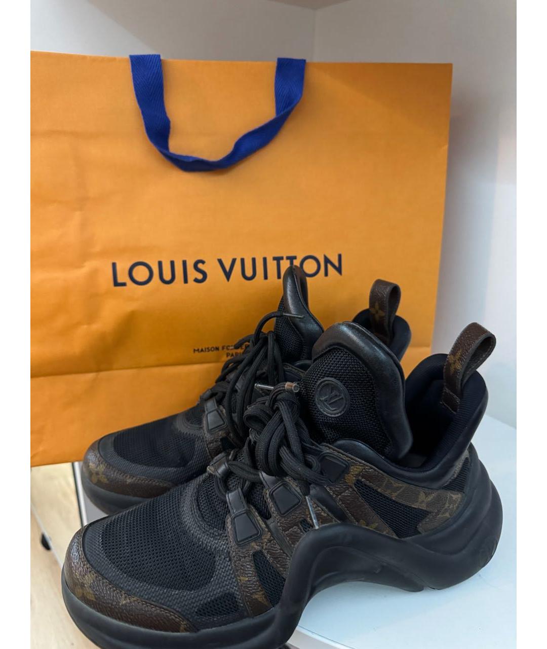 LOUIS VUITTON Коричневые текстильные кроссовки, фото 5