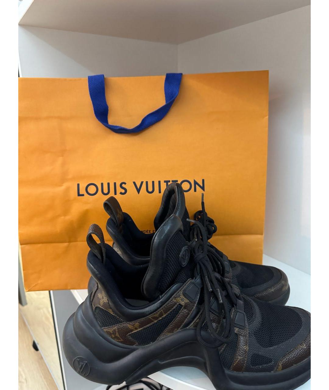 LOUIS VUITTON Коричневые текстильные кроссовки, фото 7