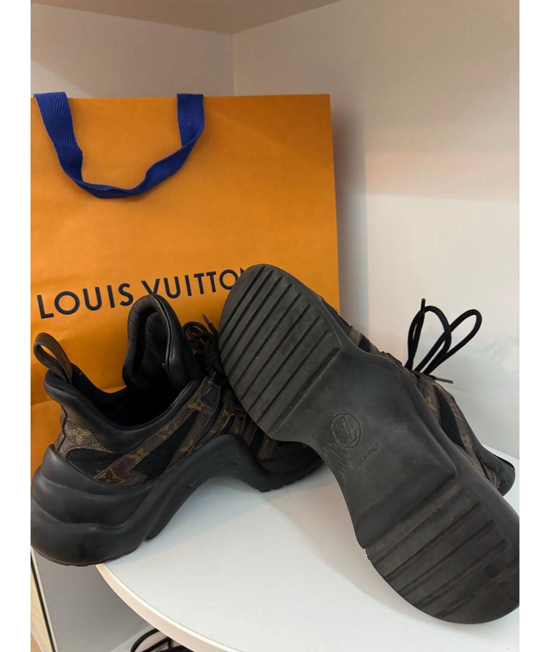 LOUIS VUITTON Коричневые текстильные кроссовки, фото 6