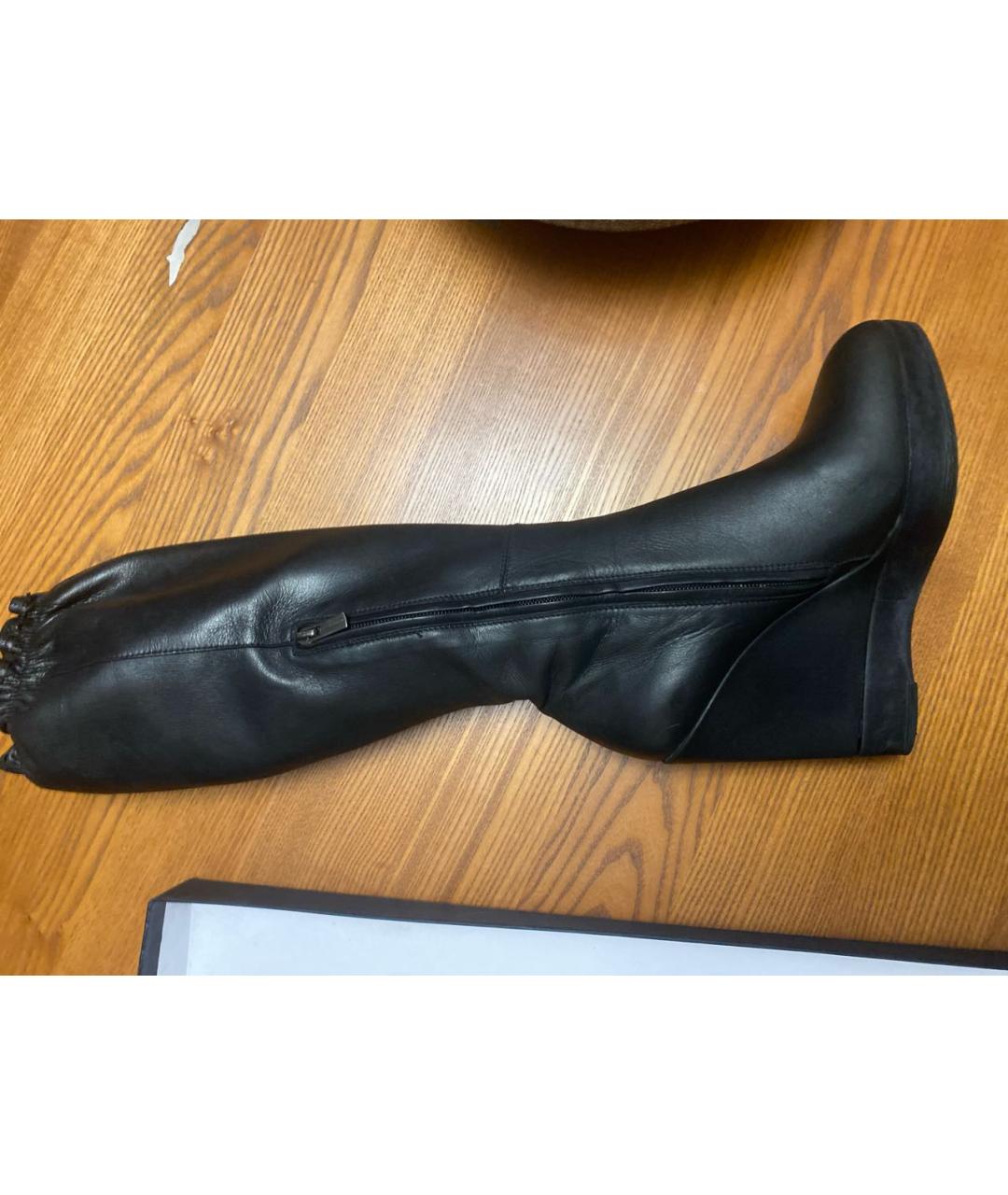 JIL SANDER Черные кожаные сапоги, фото 5