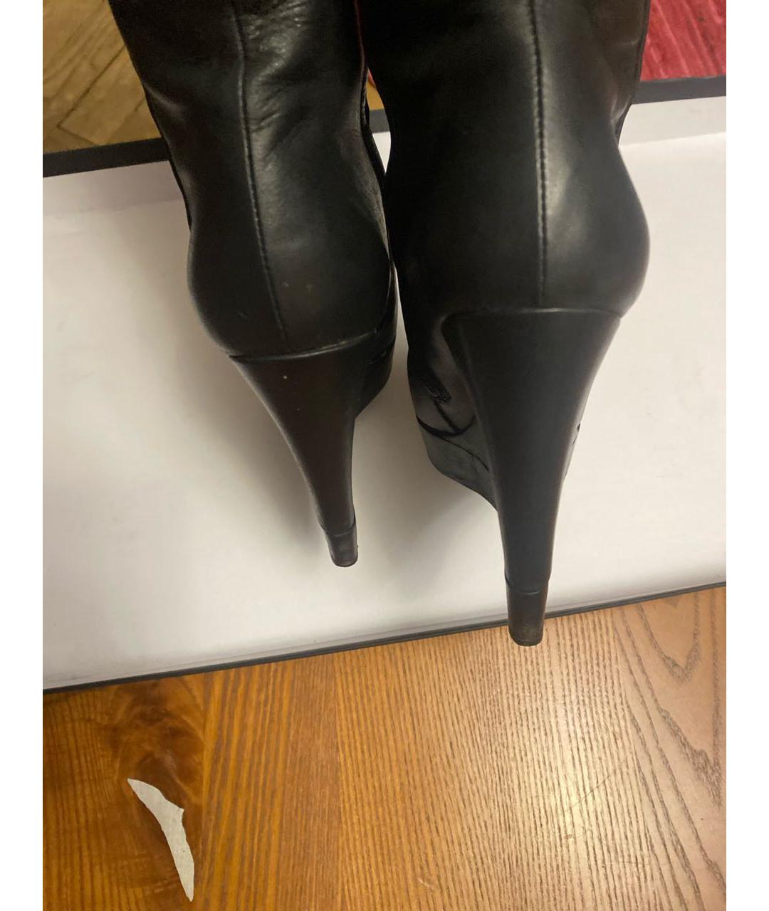 JIL SANDER Черные кожаные сапоги, фото 4