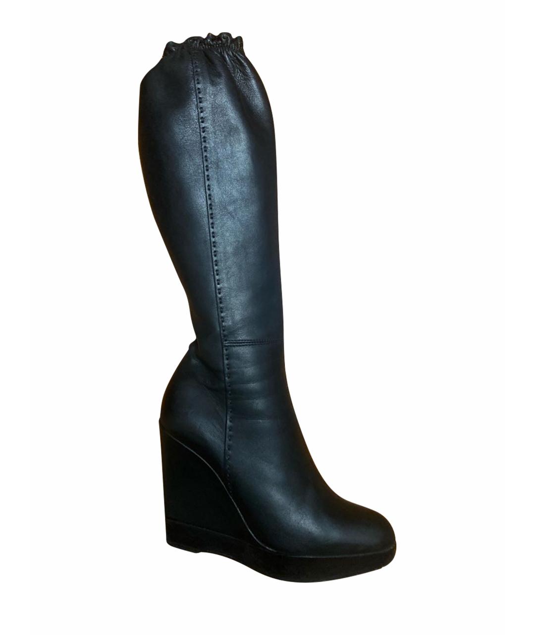 JIL SANDER Черные кожаные сапоги, фото 1