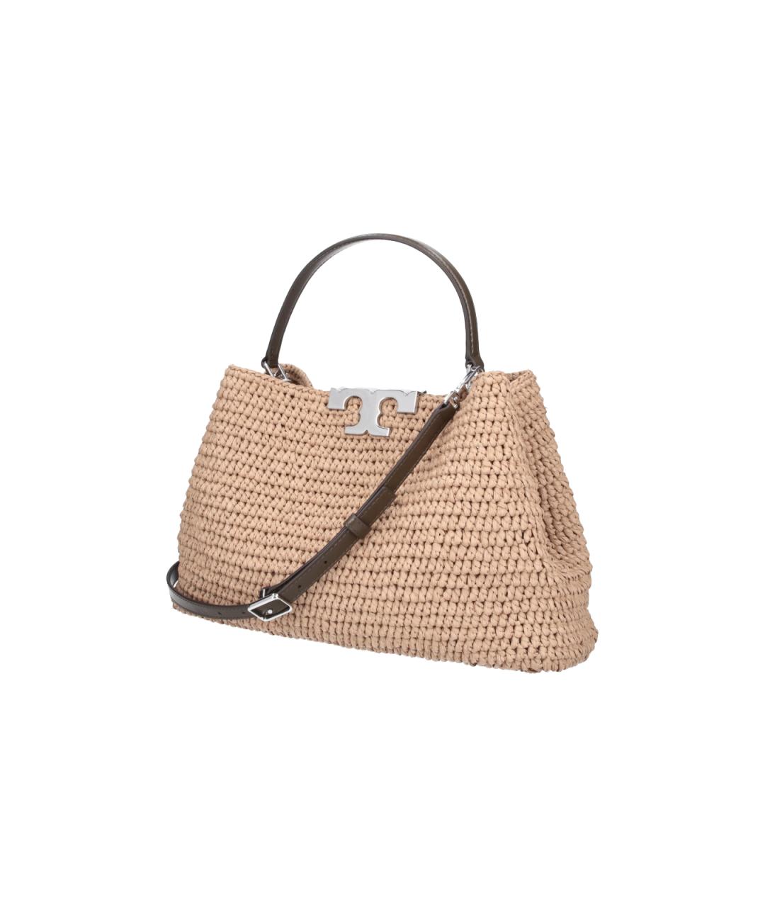 TORY BURCH Бежевая пелетеная сумка с короткими ручками, фото 2