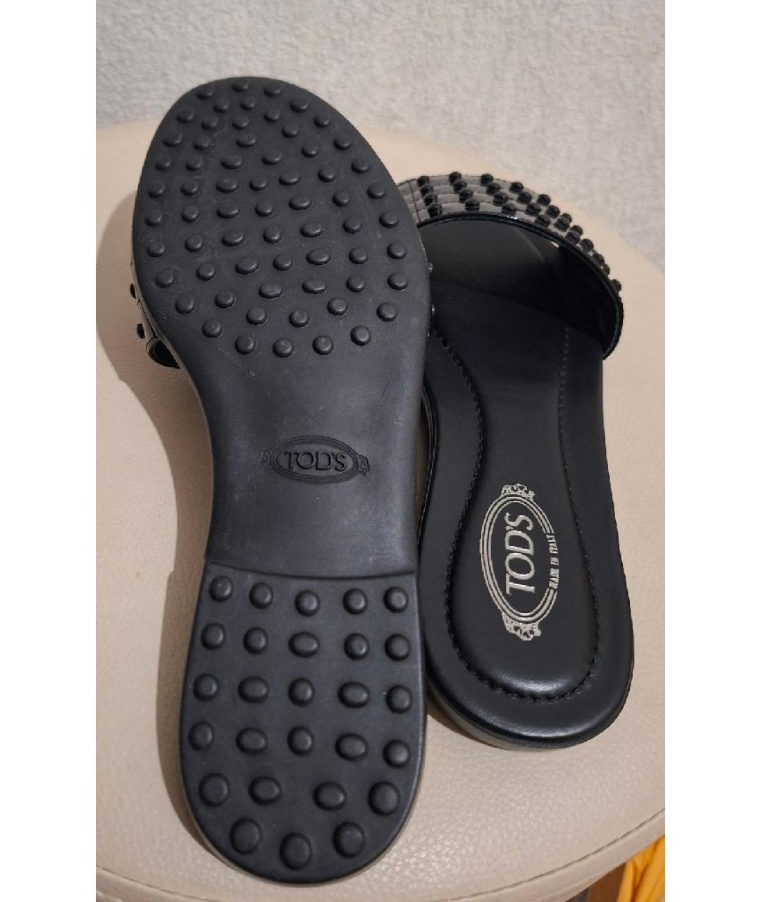 TOD'S Черные шлепанцы, фото 5