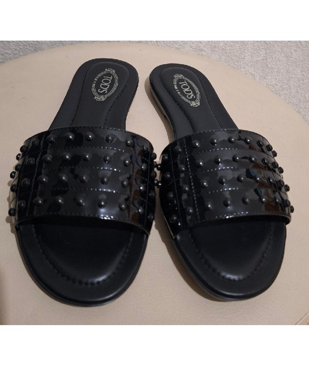 TOD'S Черные шлепанцы, фото 3