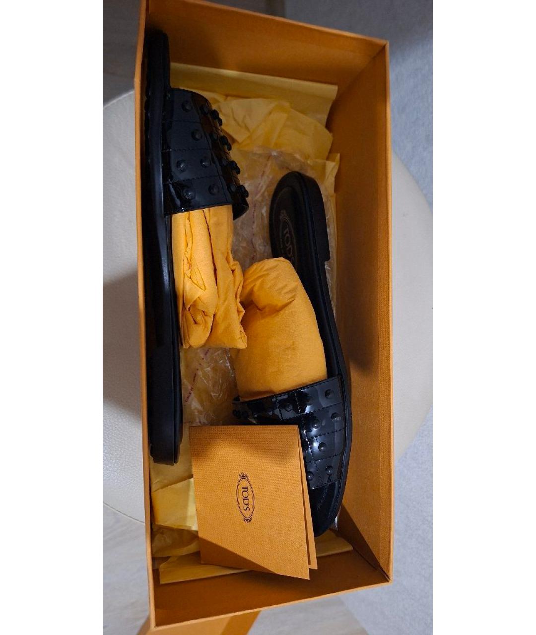 TOD'S Черные шлепанцы, фото 6