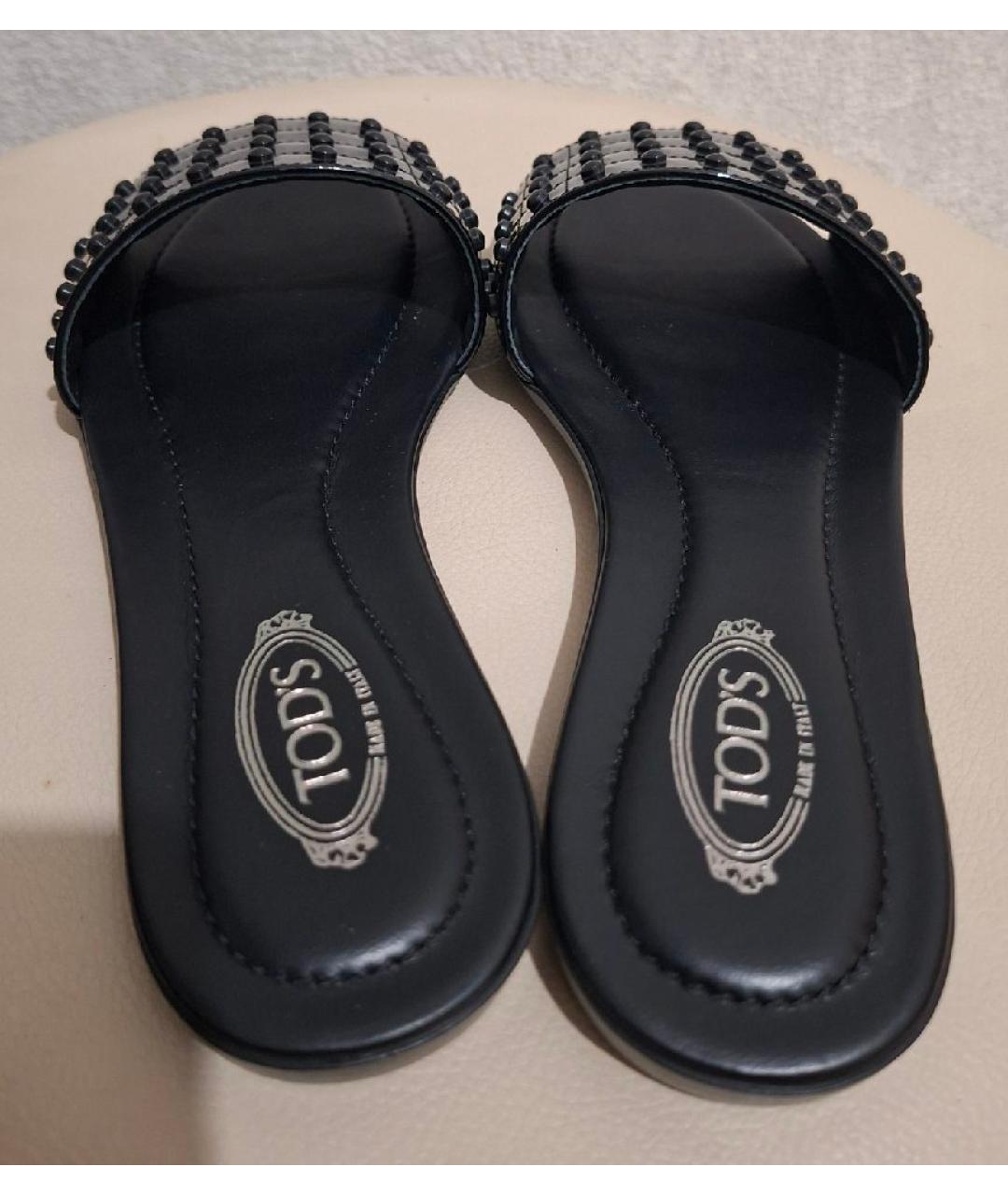 TOD'S Черные шлепанцы, фото 4
