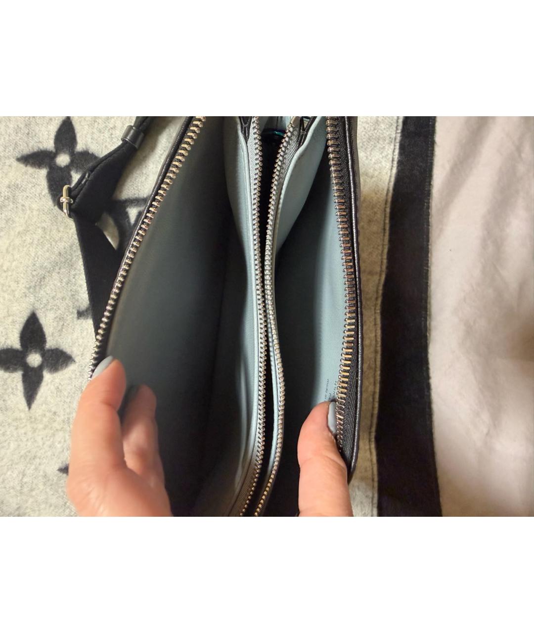 LOUIS VUITTON Черная кожаная сумка через плечо, фото 4