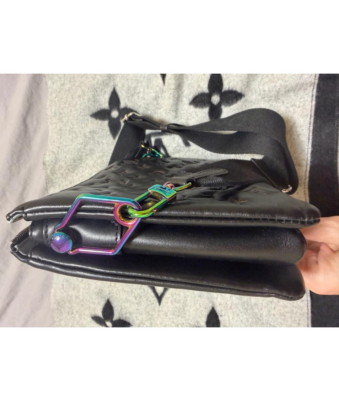 LOUIS VUITTON Черная кожаная сумка через плечо, фото 2