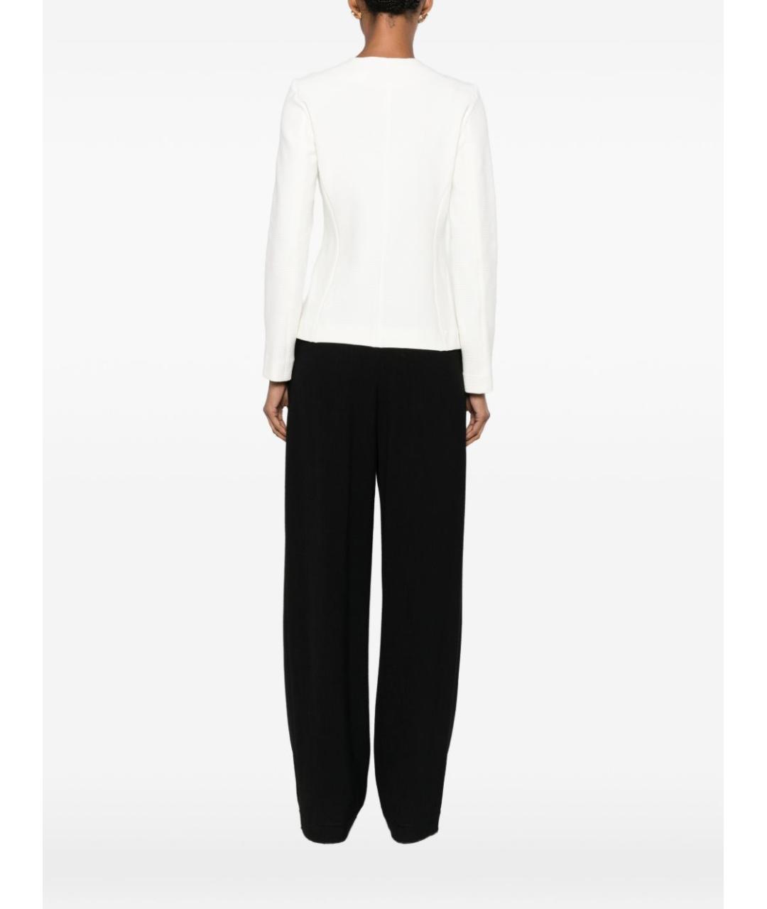 EMPORIO ARMANI Белый хлопко-эластановый жакет/пиджак, фото 5
