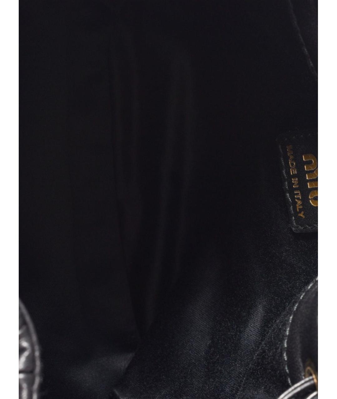 MIU MIU Черная кожаная сумка с короткими ручками, фото 2