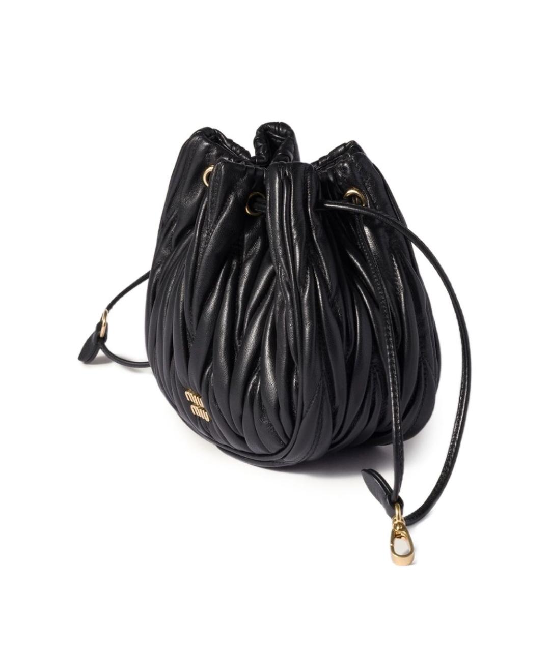 MIU MIU Черная кожаная сумка с короткими ручками, фото 4