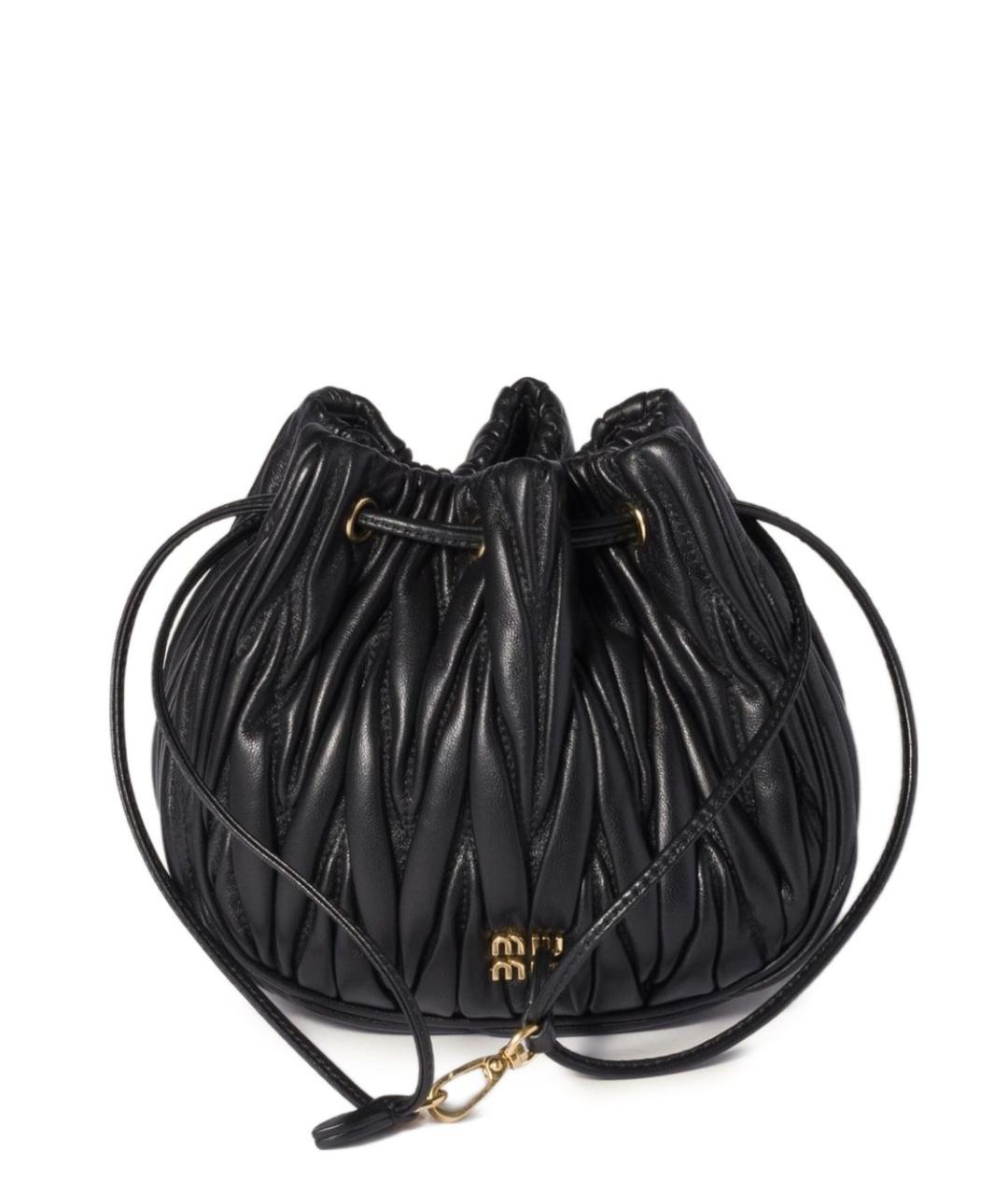 MIU MIU Черная кожаная сумка с короткими ручками, фото 1