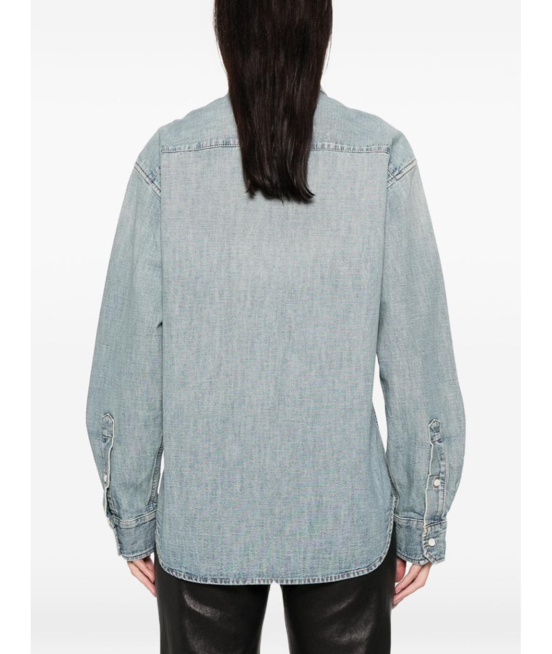 MIU MIU Голубая хлопковая рубашка, фото 5