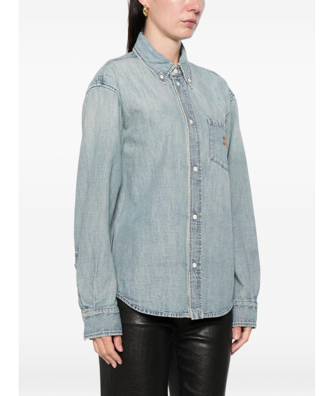 MIU MIU Голубая хлопковая рубашка, фото 3