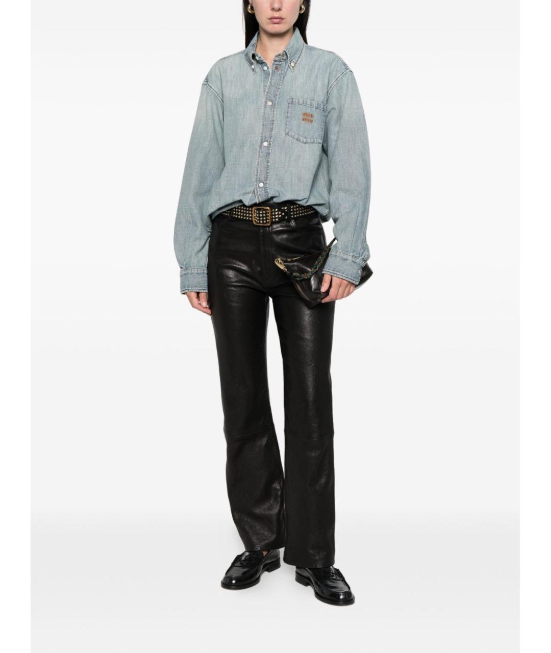 MIU MIU Голубая хлопковая рубашка, фото 2