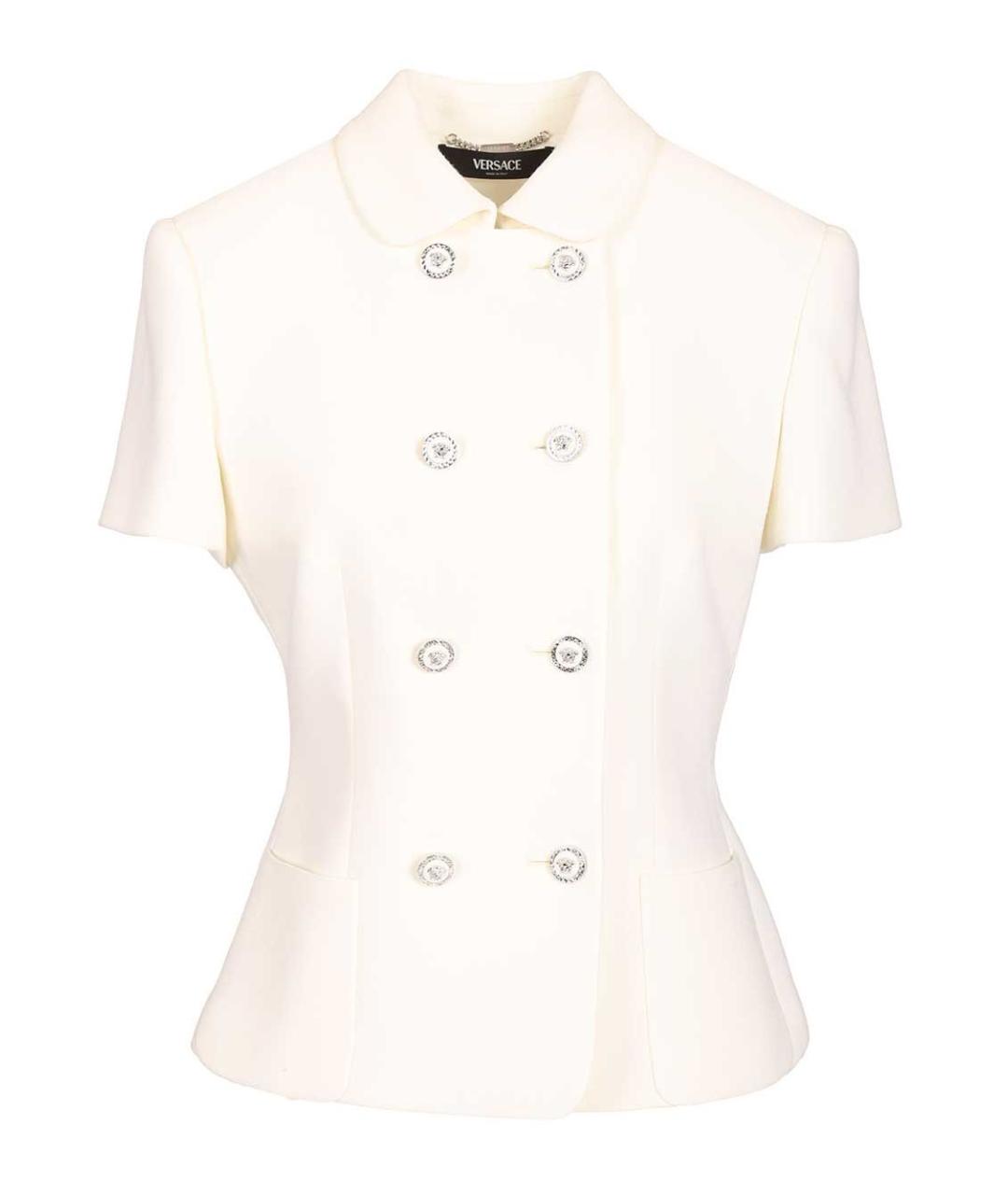 VERSACE Белый шерстяной жакет/пиджак, фото 1