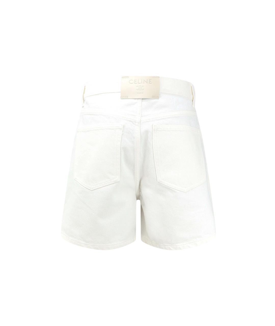 CELINE Белые хлопковые шорты, фото 2