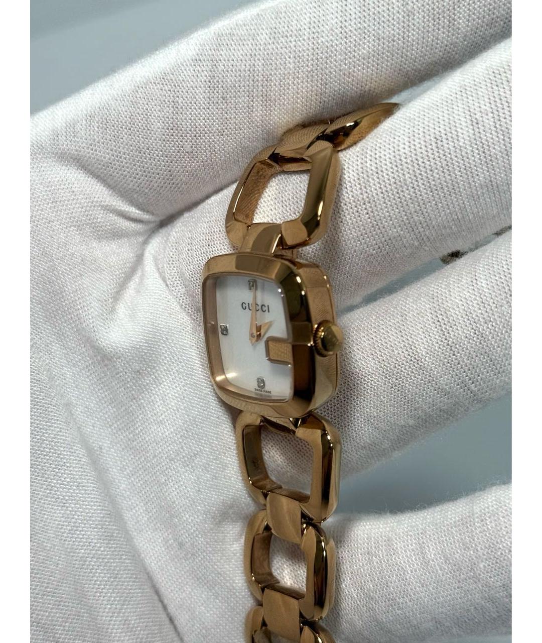GUCCI Золотые стальные часы, фото 2