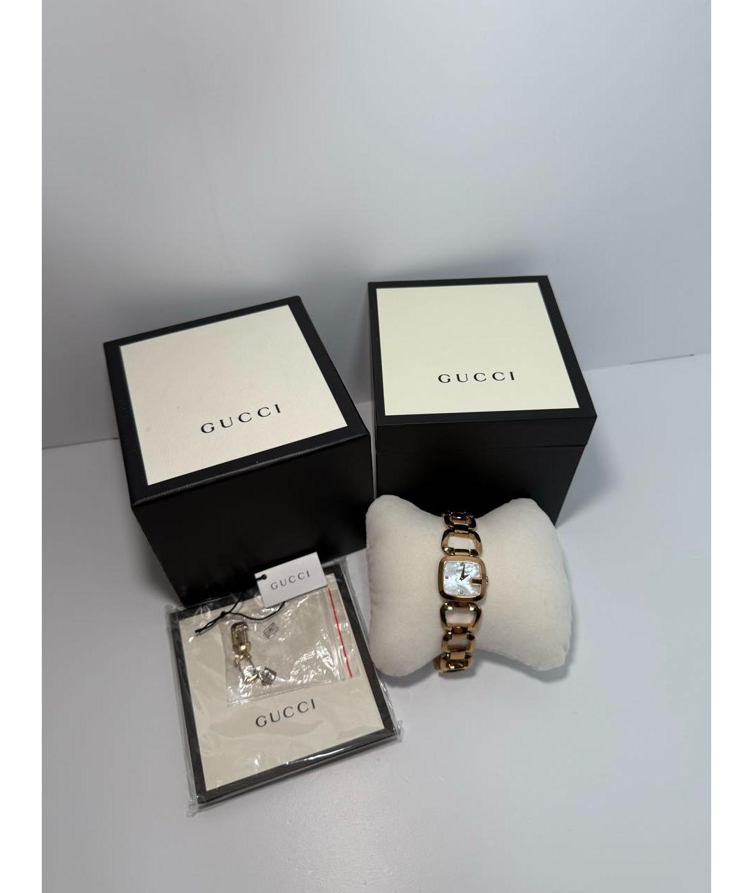 GUCCI Золотые стальные часы, фото 4