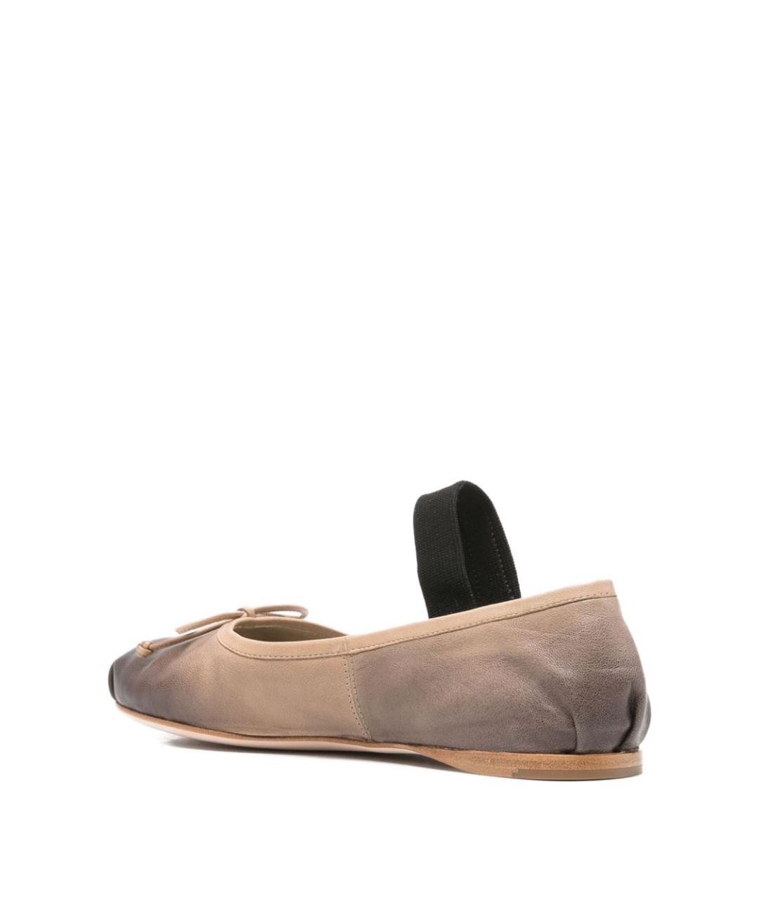 MIU MIU Бежевые кожаные балетки, фото 2