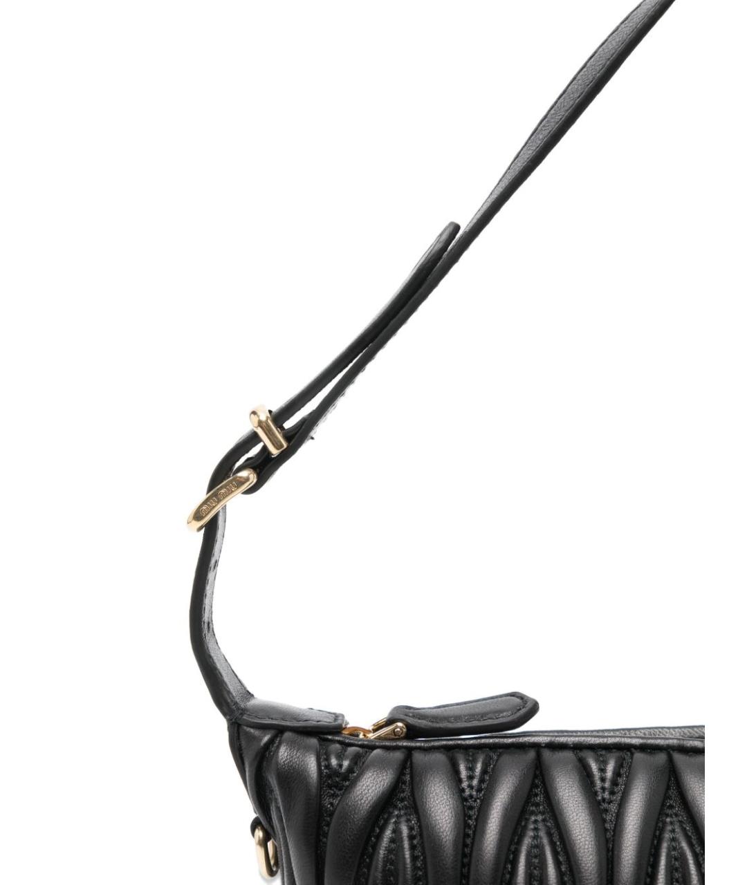 MIU MIU Черная кожаная сумка через плечо, фото 3