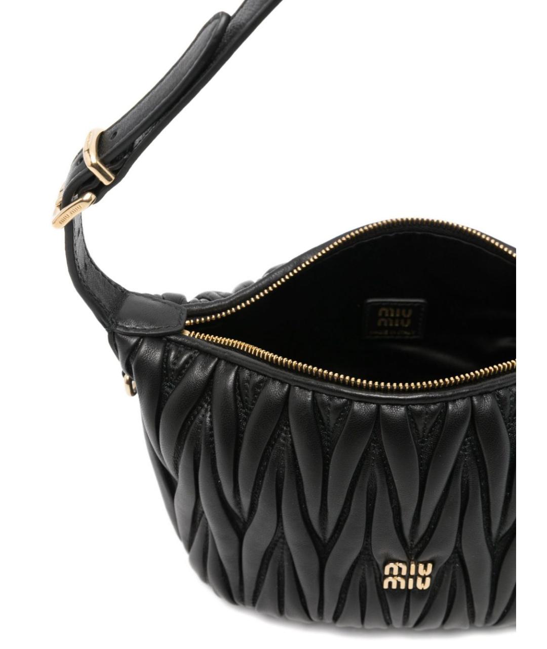 MIU MIU Черная кожаная сумка через плечо, фото 4