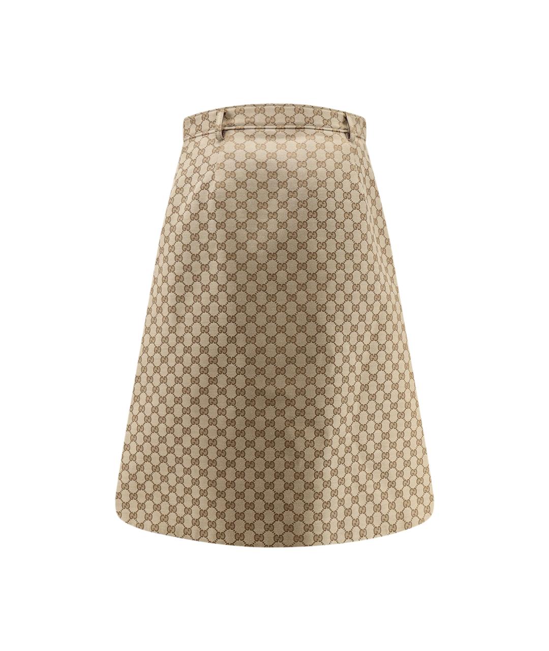 GUCCI Бежевая полиэстеровая юбка миди, фото 2