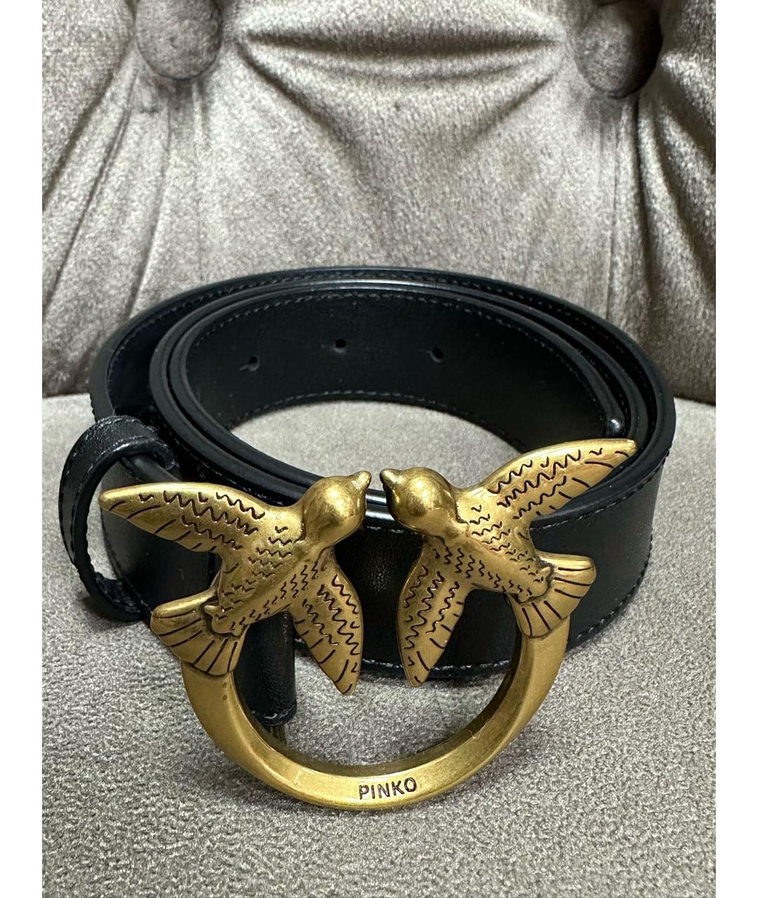 PINKO Черный кожаный ремень, фото 2